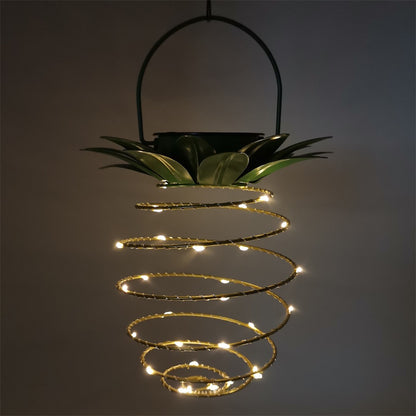 Spiral Pendant LED Hängeleuchte Pflanzgefäß Mit Faux Tropischem Blattaufsatz Brehn