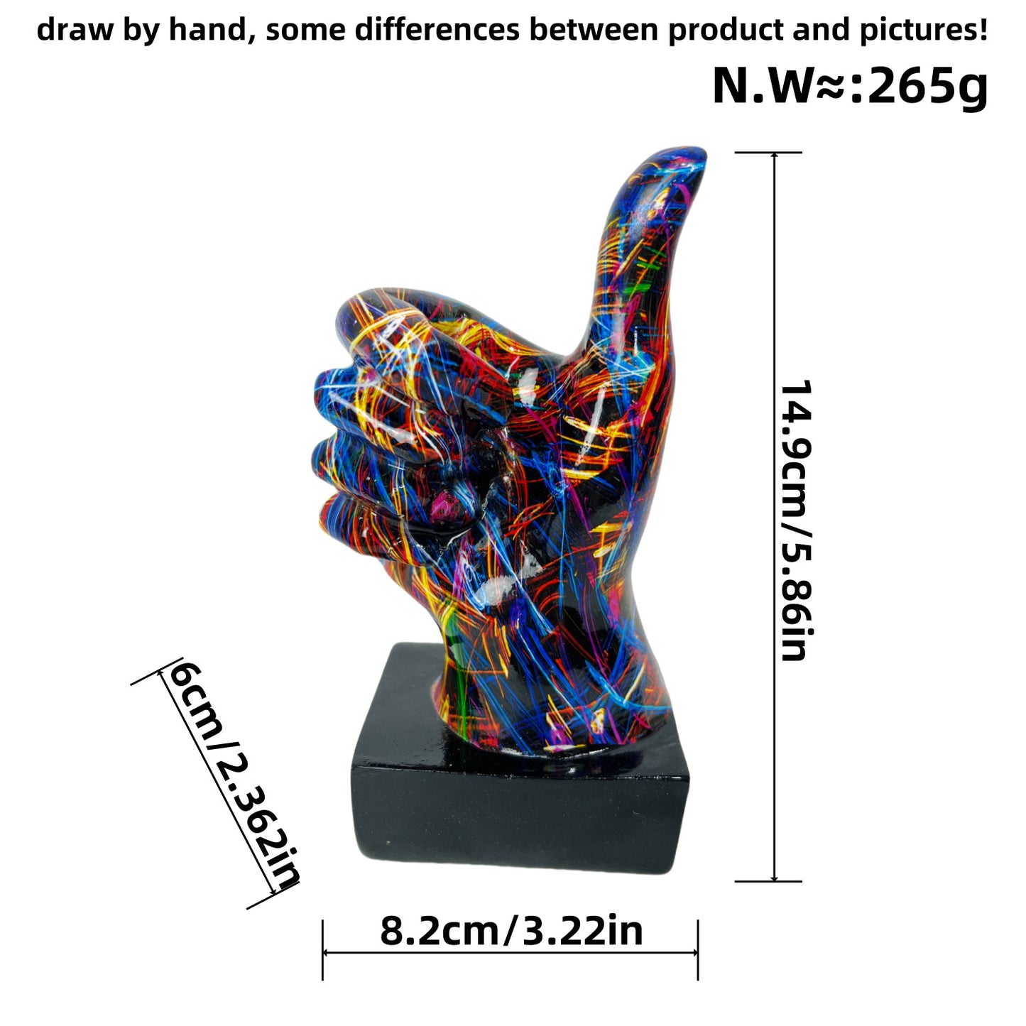Stylische Hand-Skulpturen mit buntem Design Brehn