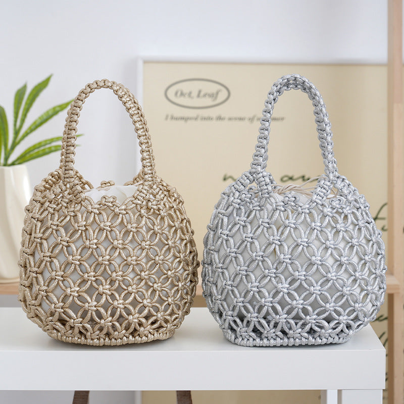 Handgearbeitete Shopper-Tasche Aus Feinem Makramee Brehn