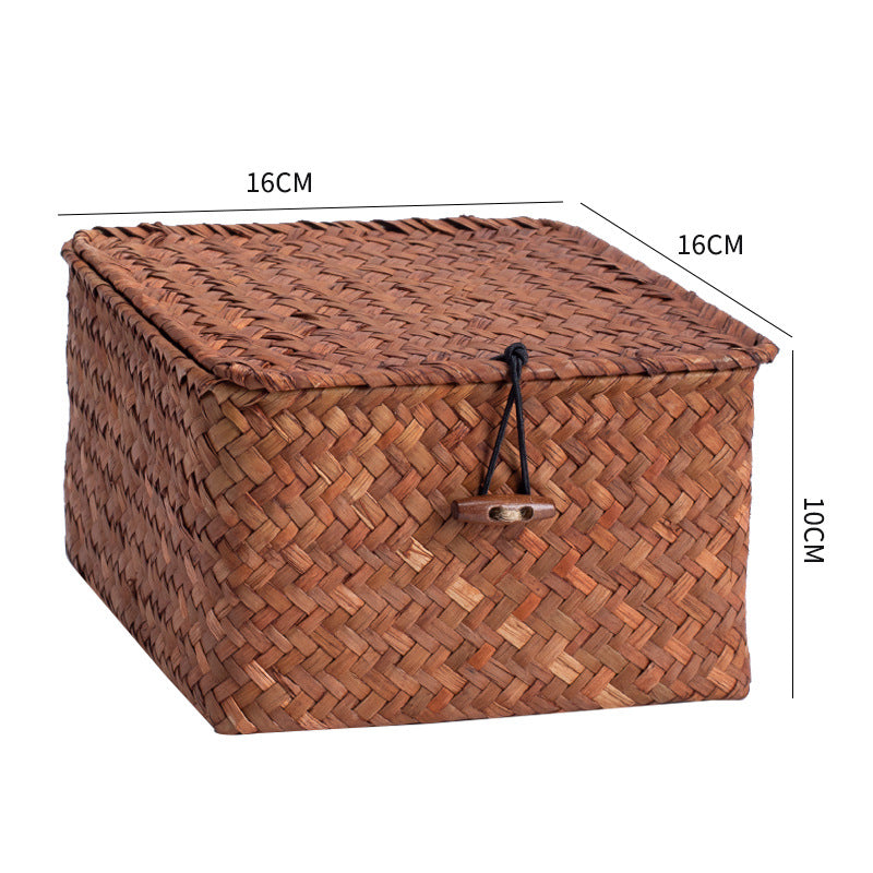 Handgewebte Aufbewahrungsbox mit Deckel Brehn