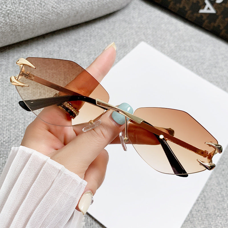 Damen geometrische Oversized-Sonnenbrille Brehn