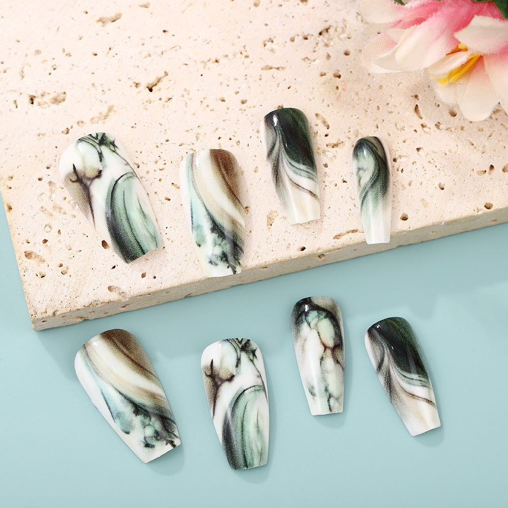 Künstliche Nail Art Kunstnägel im eleganten Marmor-Design Brehn