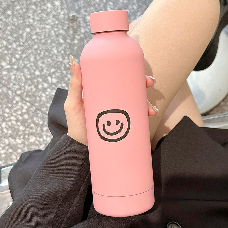 Damen Isolierte Trinkflasche mit lustigem Emoji-Design Brehn