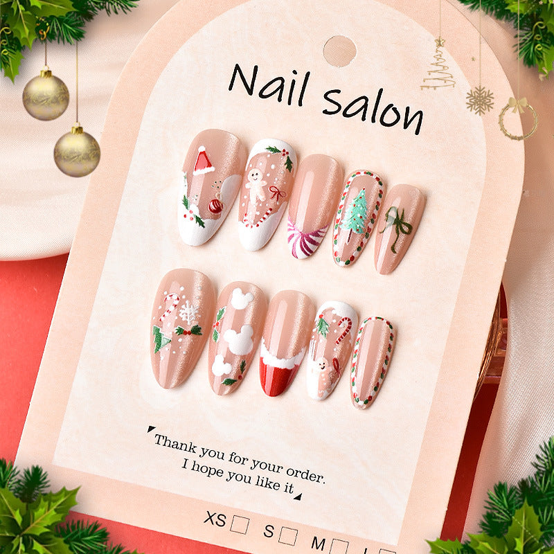 Festliche Themen Feiertags Press-On Nagel Kunst Set Brehn