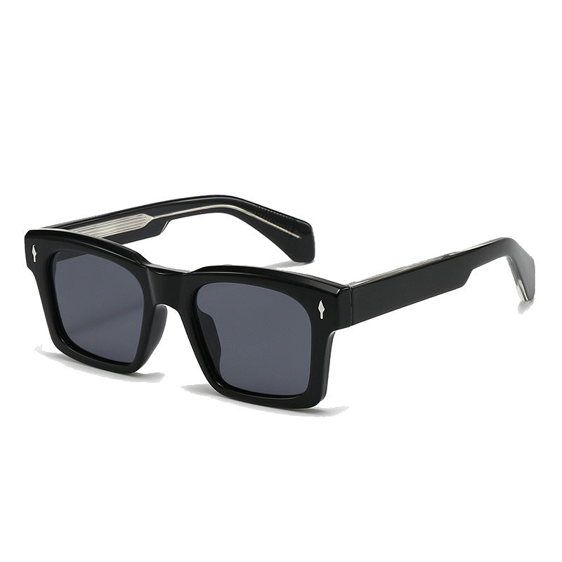 Damen Modische quadratische Sonnenbrille mit angesagtem transparentem Rahmen Brehn