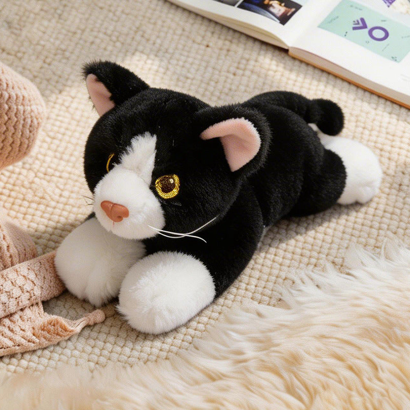 Lebensechter dehnbarer Katzenplüsch Boden Kuschelkissen Brehn
