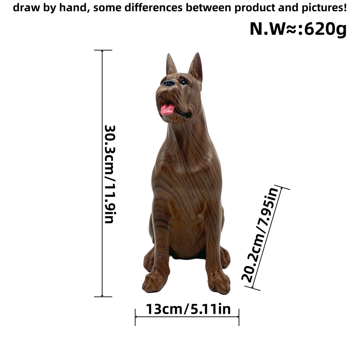 Bunte Dekofigur eines Hundes im modernen Design Brehn