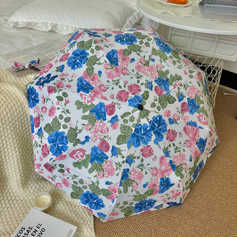 Damen Faltregenschirm mit hochwertigem Blumendesign Brehn