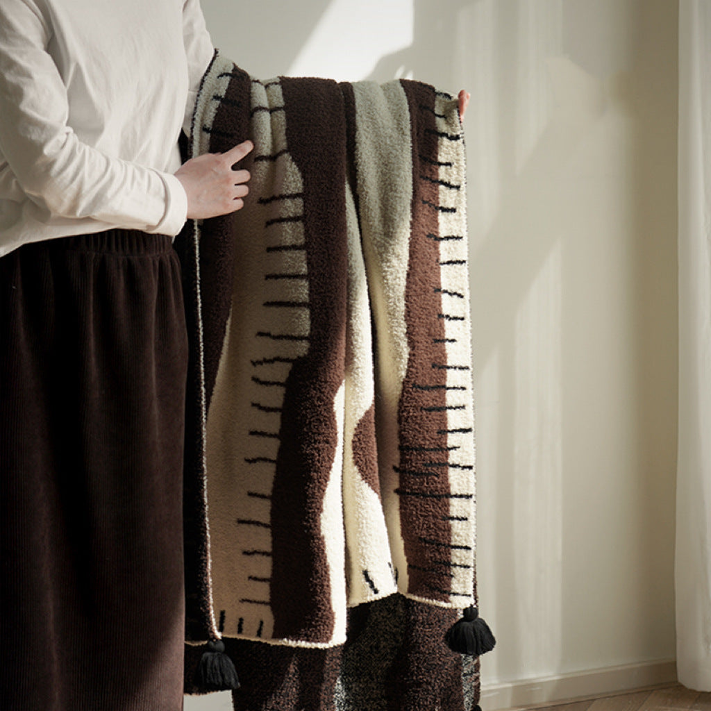 Plüschstoff Dekorative Wurfdecke Brehn