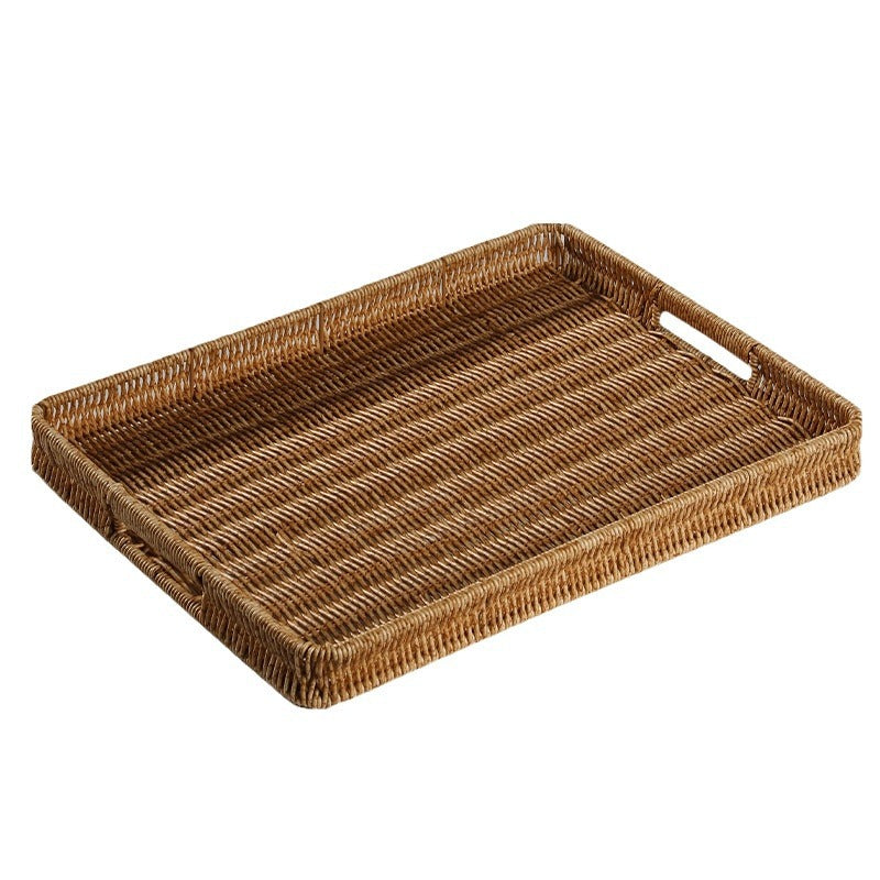 Handgefertigtes rechteckiges Weidenserviertablett Brehn