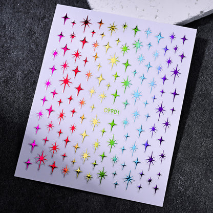 Gold Star Nail Art Dekorationsaufkleber