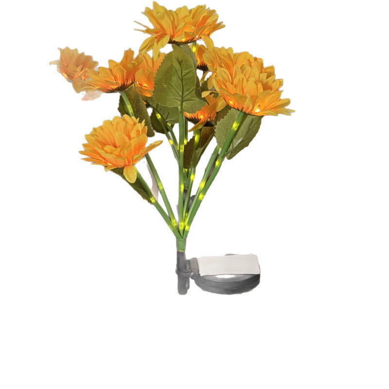 Solarbetriebene LED-Sonnenblumen-Gartenstehlampe mit wasserdichtem Panel und verstellbarem Stiel Brehn