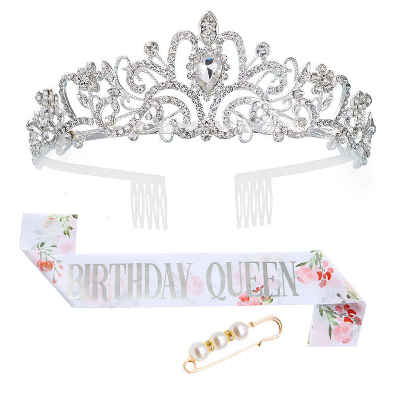 Damen Festliche Krone mit eleganter Schärpe Brehn