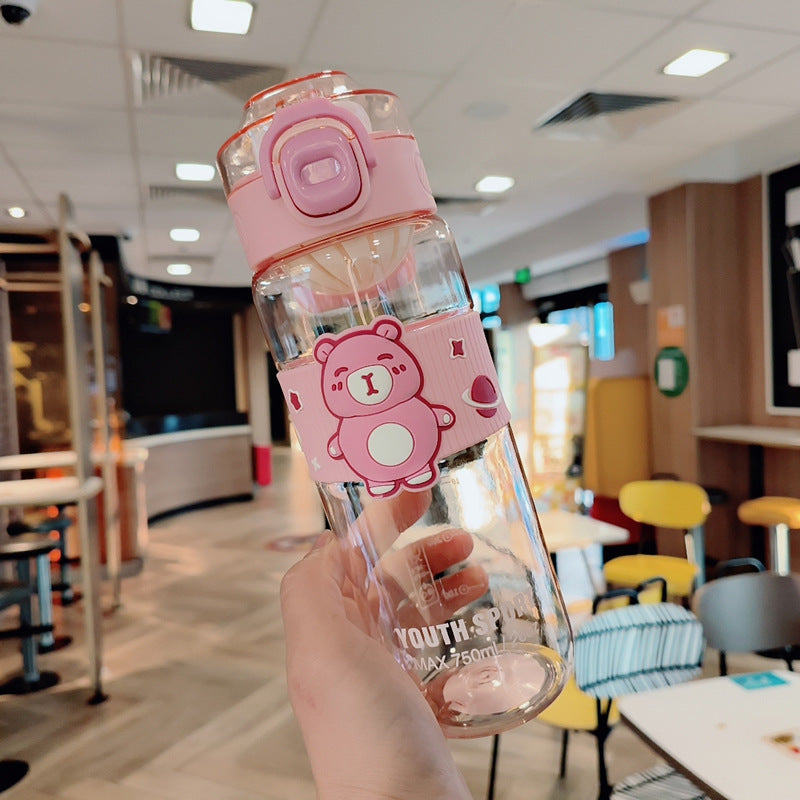 Damen Verspielte Wasserflasche mit Gummihandgriff Brehn