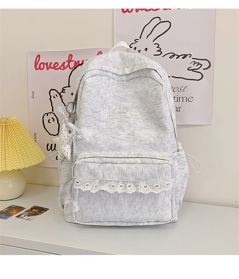 Niedlicher lässiger Schulrucksack mit Spitzendetails