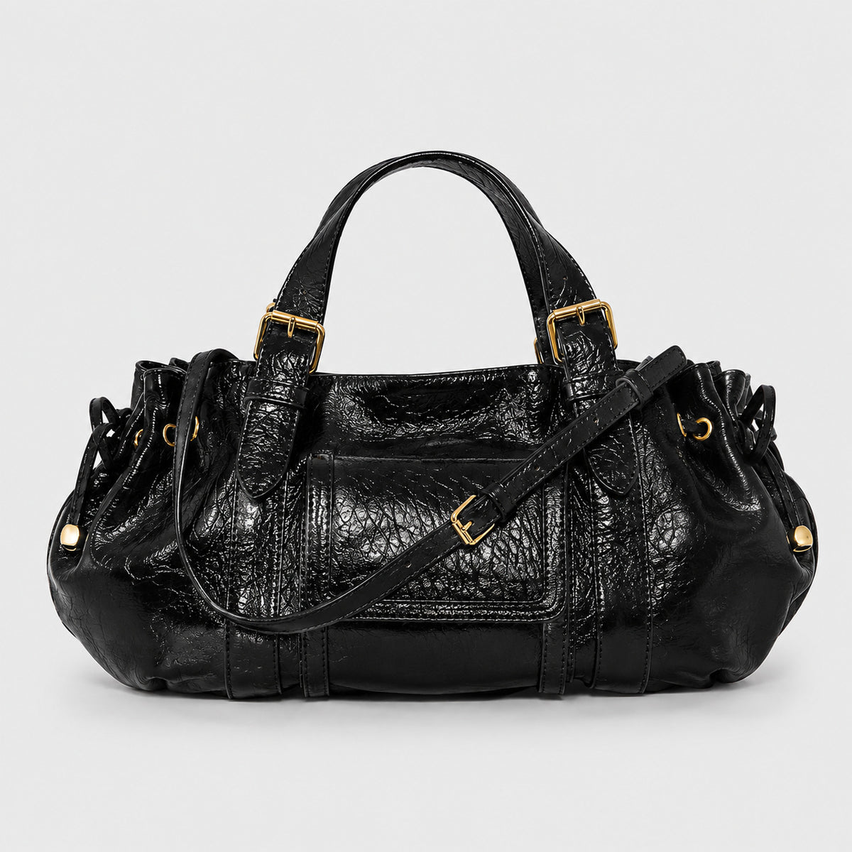 Luxuriöse Texturierte Lederhandtasche