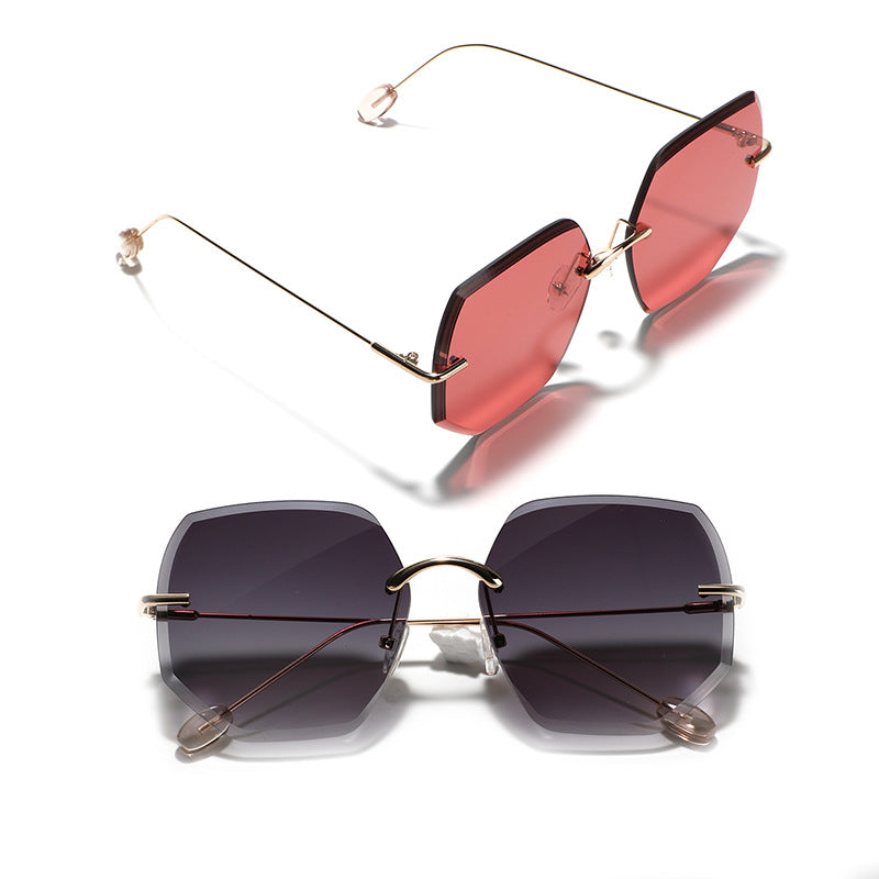 Damen geometrische Sonnenbrille mit hochwertigem Goldrahmen Brehn