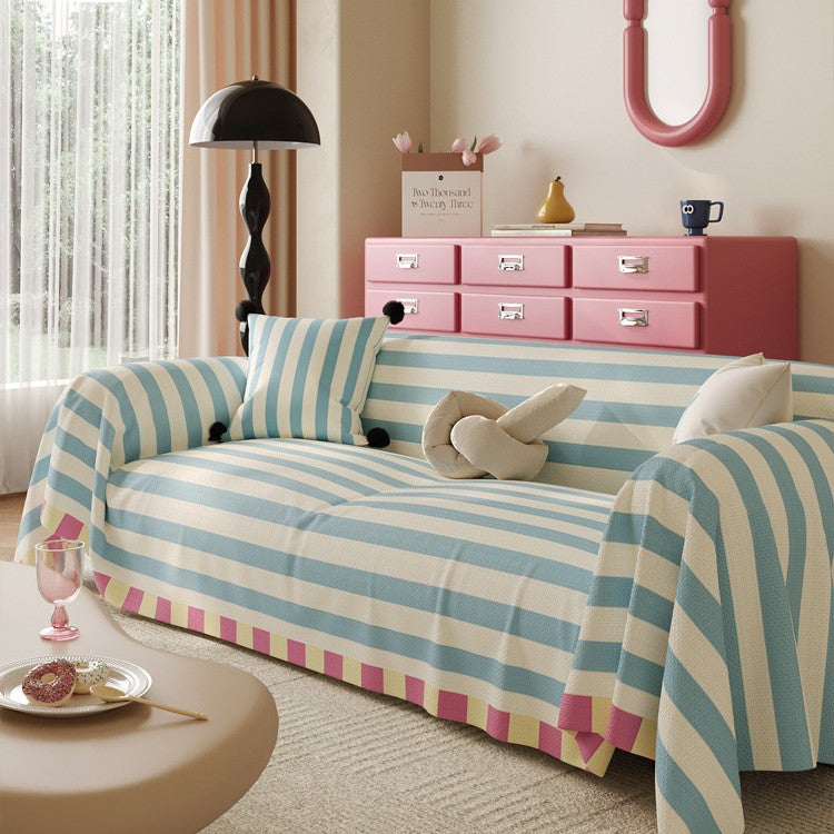 Patterned Sofa Slipcover with Full-Seat Fit and Non-Slip Textured Weave