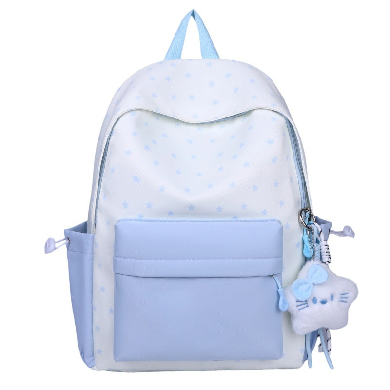 Alltagsrucksack mit Verspieltem Sternen-Design und Zusätzlicher Fronttasche Brehn