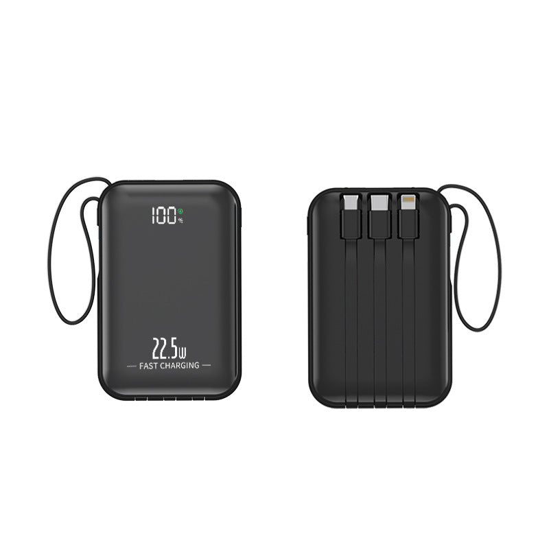 Tragbare Powerbank mit Schnellladung und integriertem Kabelsystem Brehn