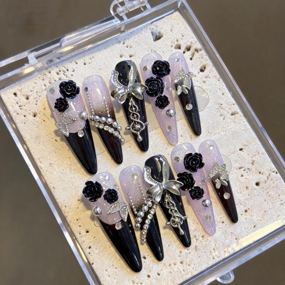 Elegante Gothic Press-On Nagelset