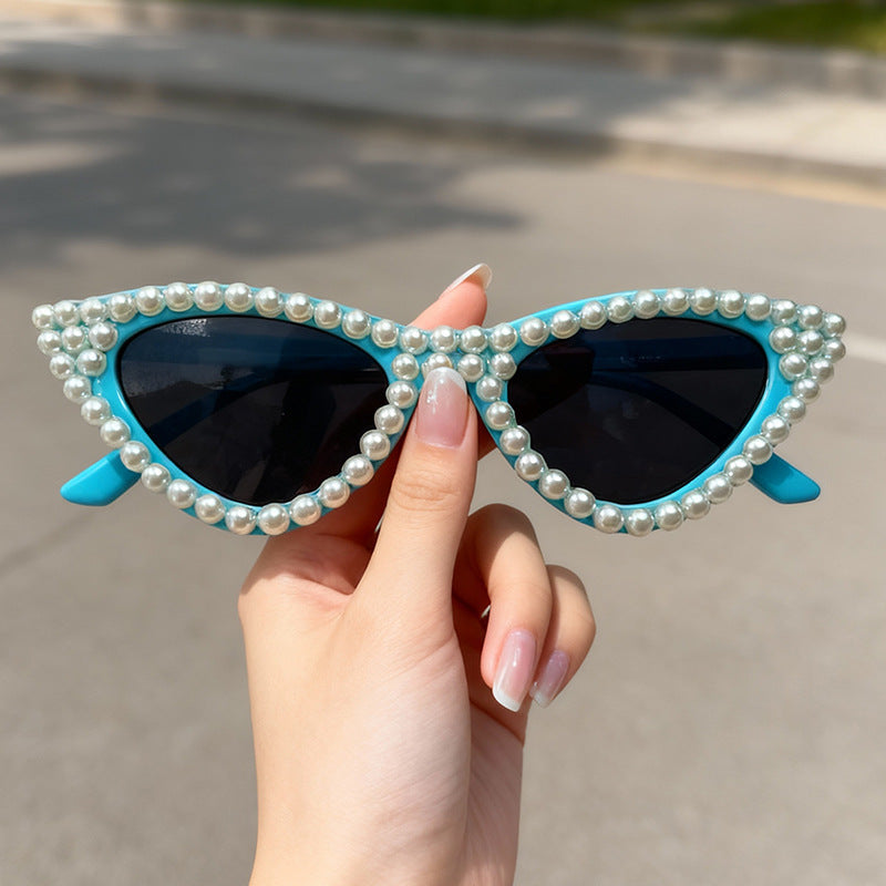 Perlenverzierte Katzenaugen-Sonnenbrille Brehn