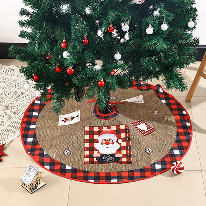Weihnachtsbaumdecke aus Jute mit festlichem Weihnachtsmann-Motiv Brehn