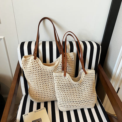 Handgewebte Seegras Strandtasche
