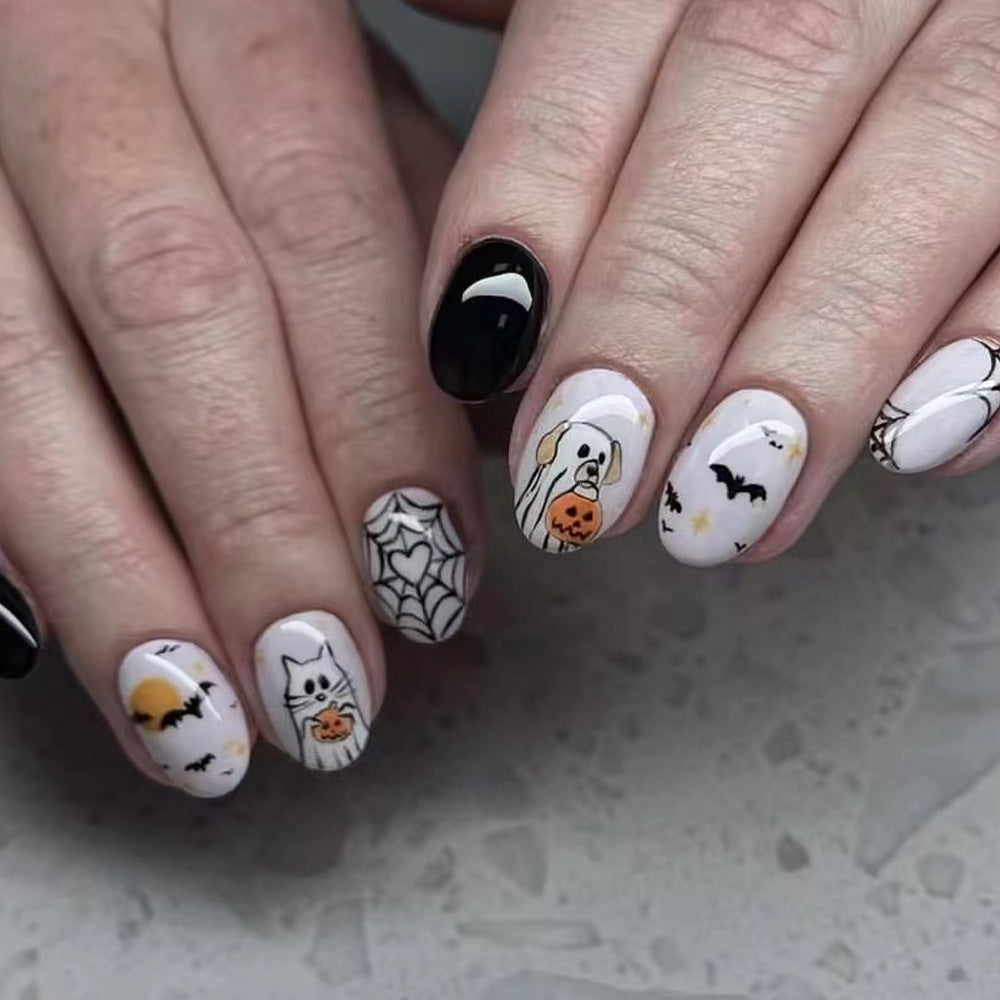 Künstlerische Halloween-Themen Press-On Nagelkollektion Brehn