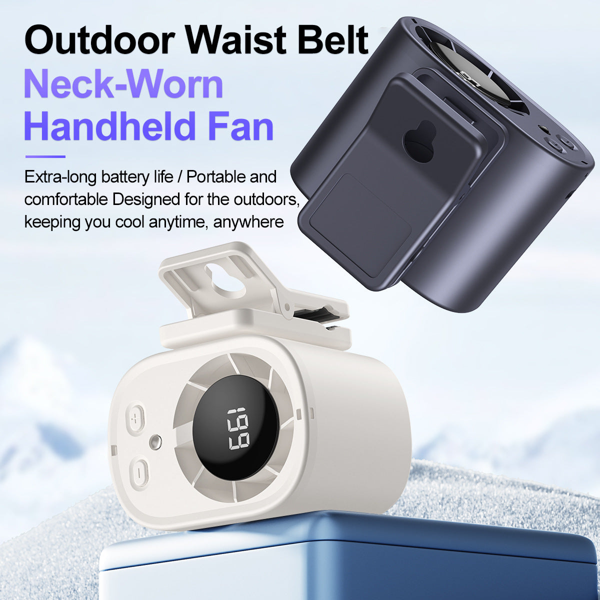 Unisex nan tragbarer Clip-On Taillenkühler mit LED-Display Brehn
