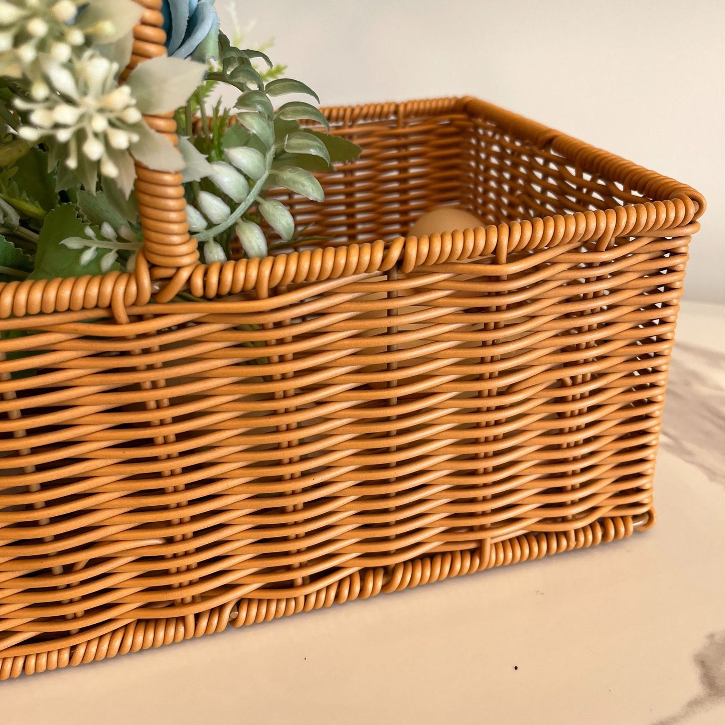 Damen Handgewebter Korb mit elegantem Griff Brehn
