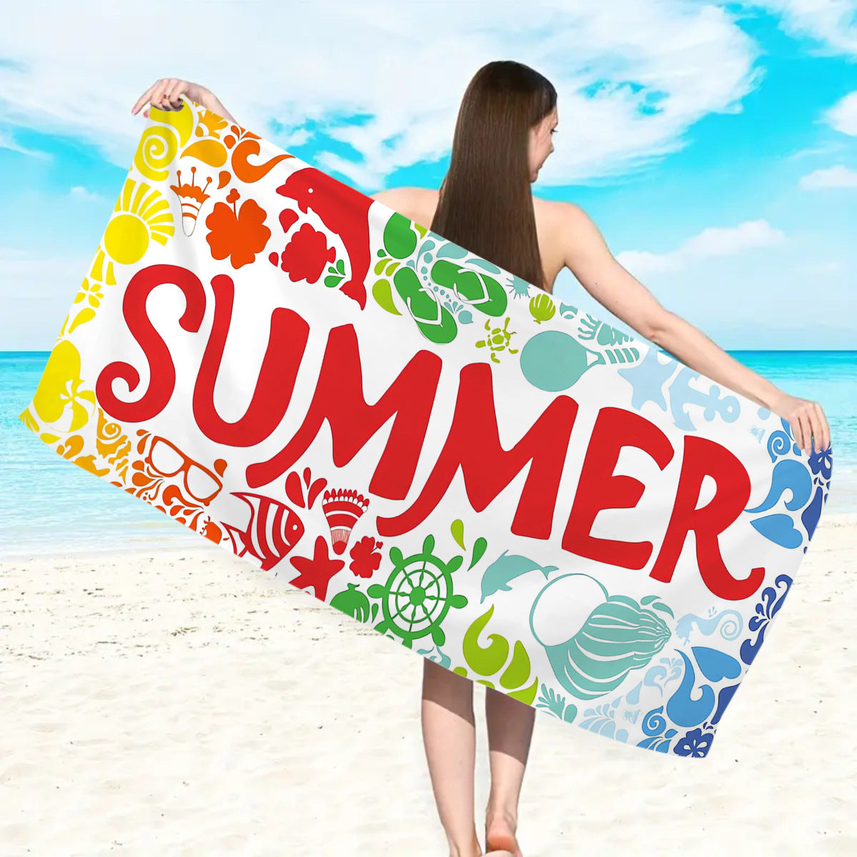 großes Strandtuch mit buntem Schmetterlingsdesign Brehn