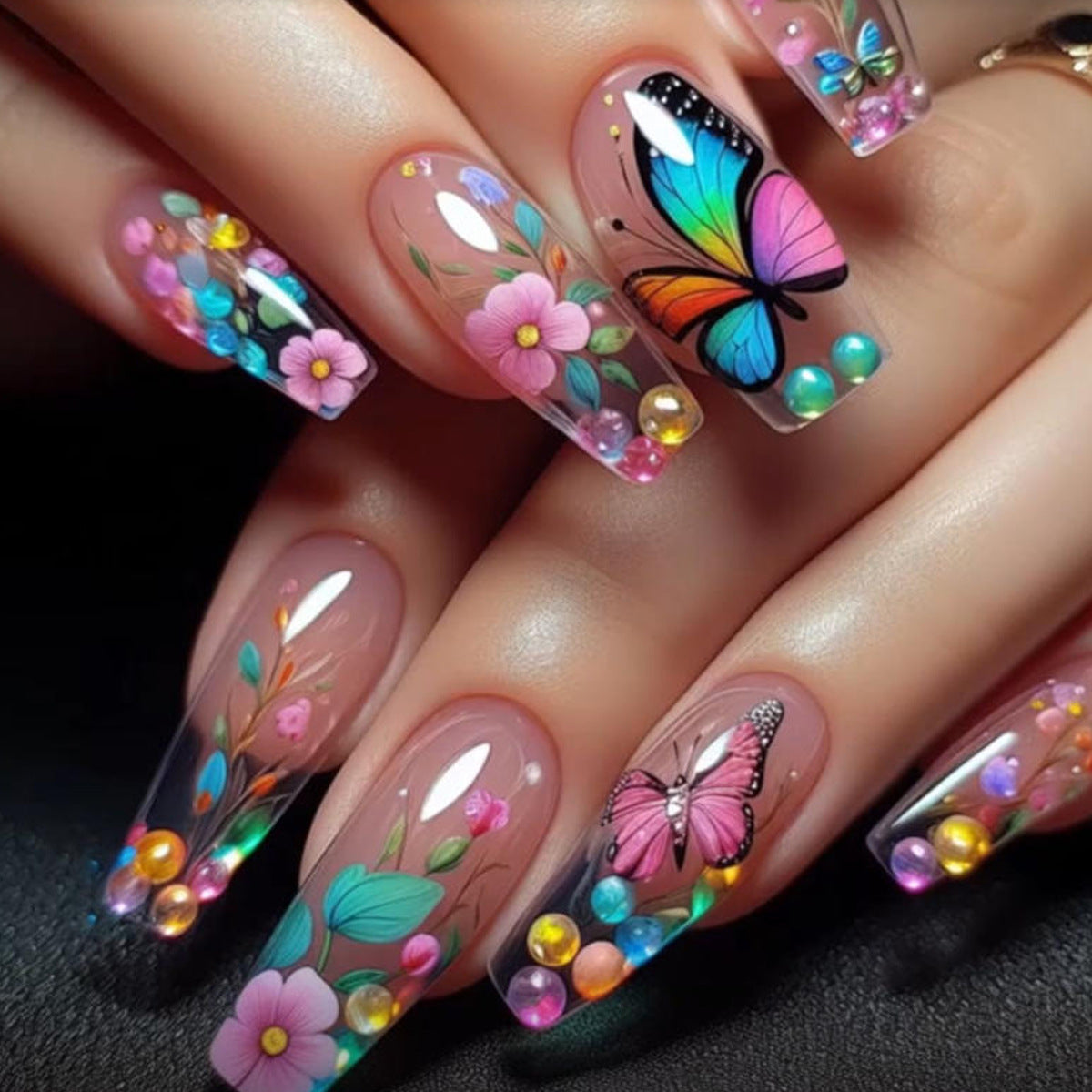Künstlerisches Blumen-Nagelkunst-Dekorationsset Brehn
