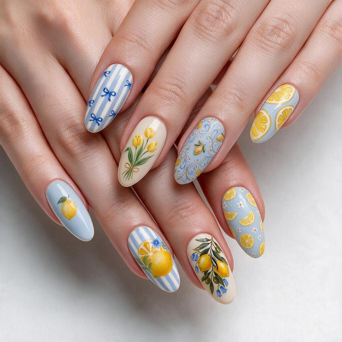 Kunstvolle Nagelkunst mit fruchtigem Zitrusdesign Brehn