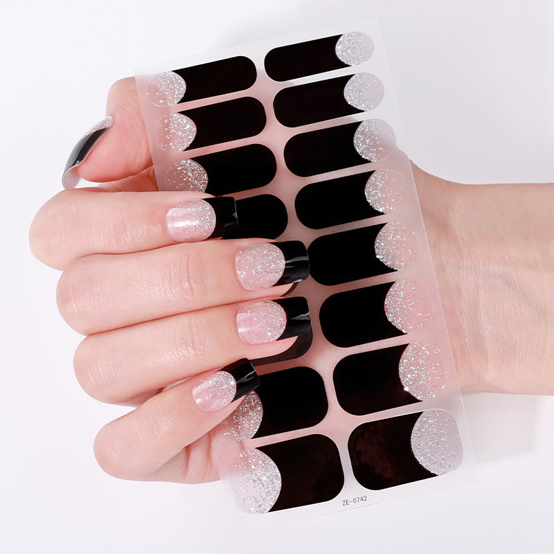 Elegante Glitter Akzent Nagel Wraps