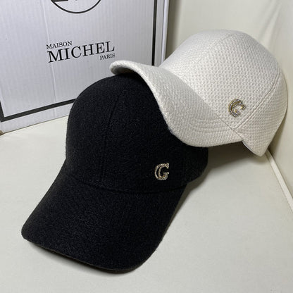 Damen Elegante Wollmischung Baseball Cap Brehn