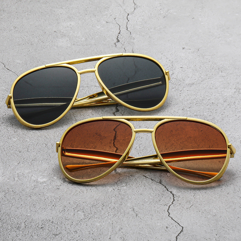 Herren Premium Metallrahmen Aviator Sonnenbrille Brehn