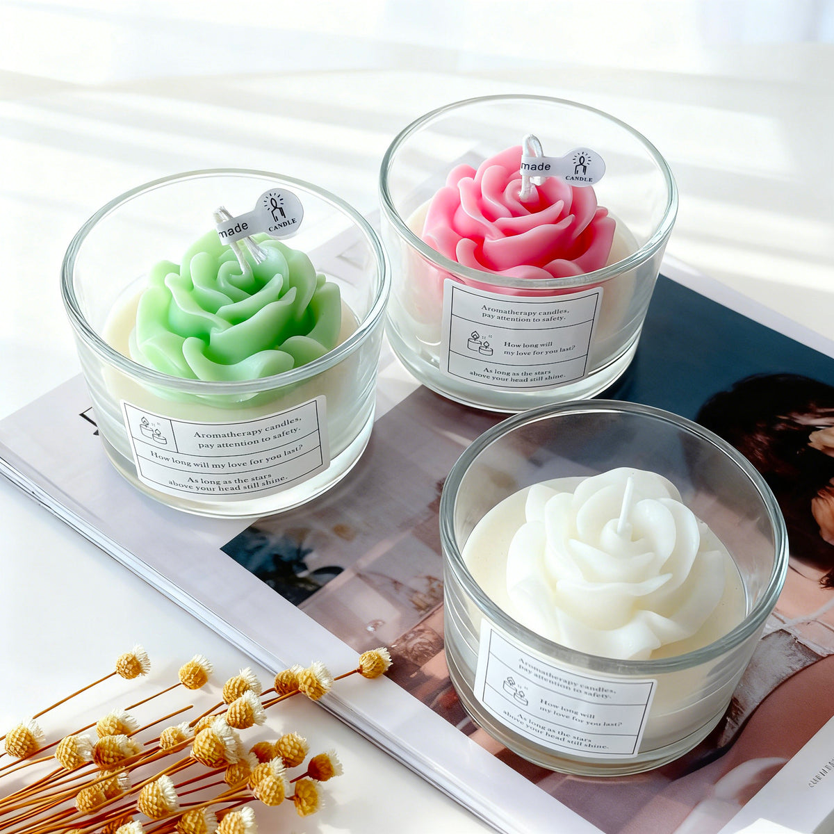 Aromatherapie Rosenförmige Kerze