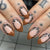 Künstlerisches Press-On-Nagelset mit Blumen- und Blattmustern Brehn