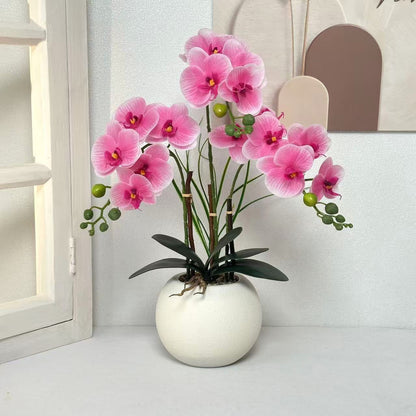 Elegante künstliche Orchideenpflanzenarrangement für die Wohnkultur