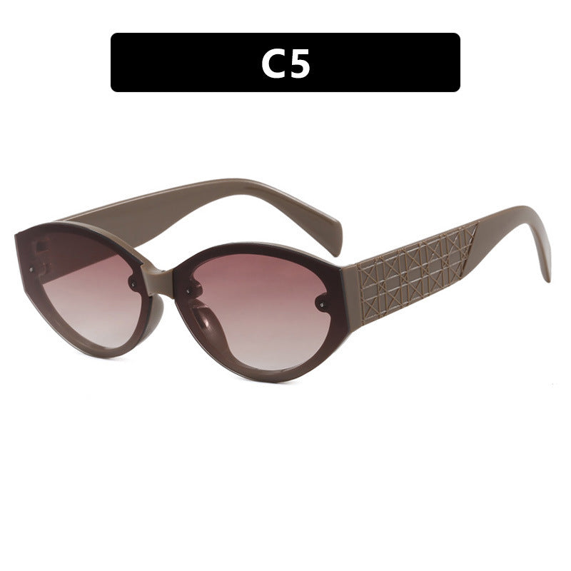 Damen extravagante Cat-Eye Sonnenbrille mit strukturiertem Rahmen Brehn