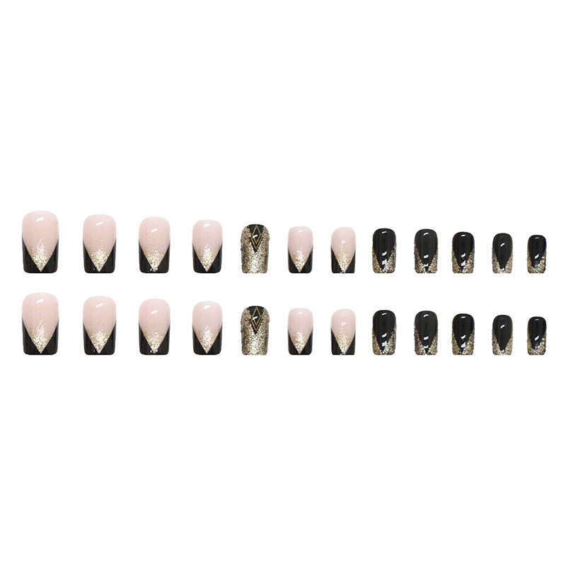 Glamouröse Press-On Nagelset mit Glitzer und künstlerischem Design Brehn