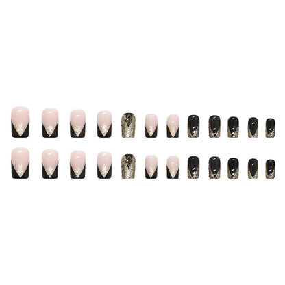 Glamouröse Press-On Nagelset mit Glitzer und künstlerischem Design Brehn
