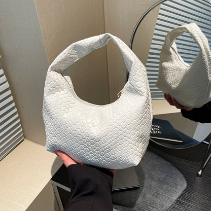Textured Faux Leder Hobo Tasche Brehn