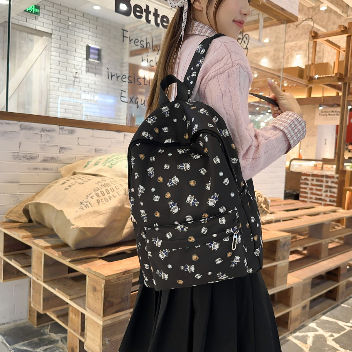 Verspielt Panda Druck Rucksack Brehn