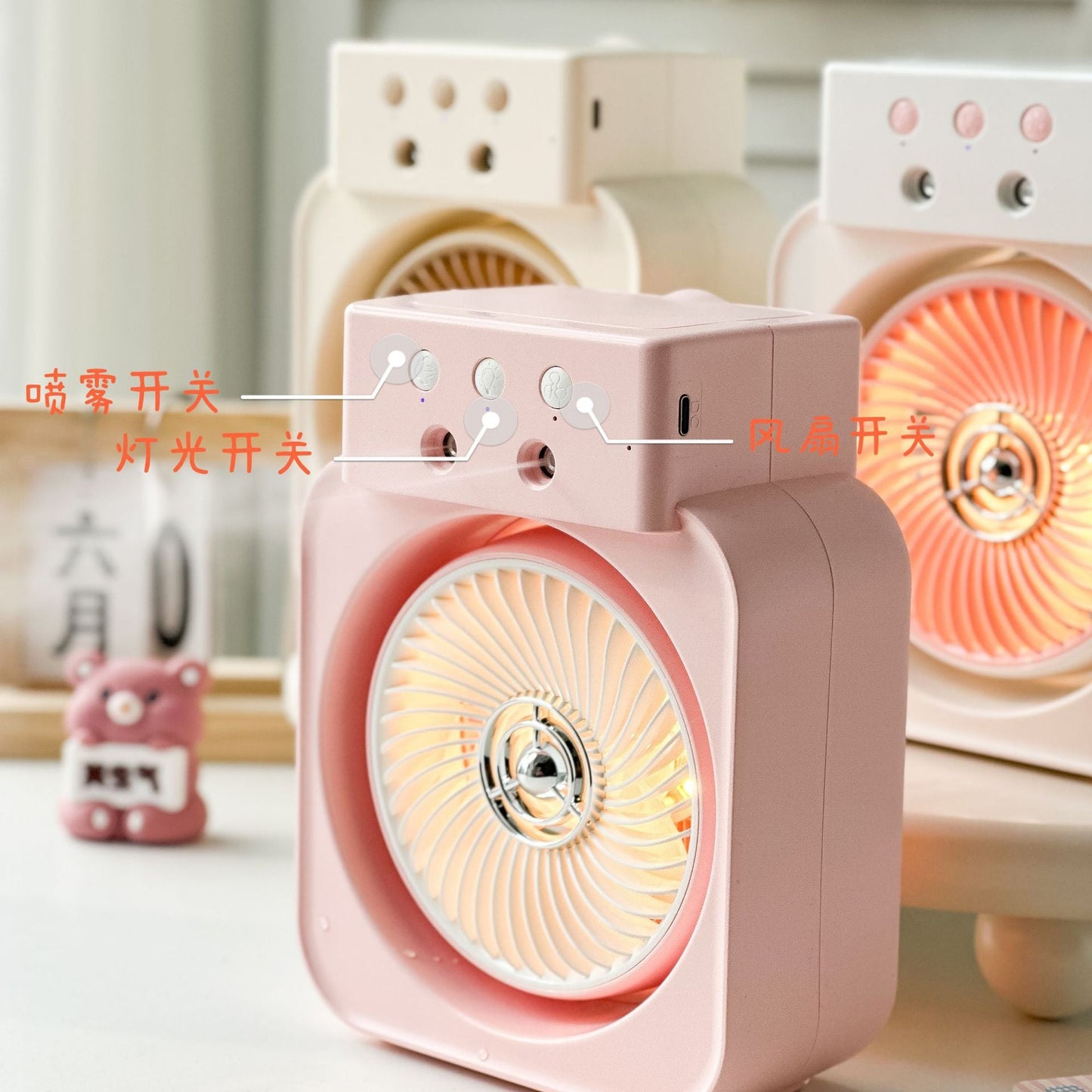 Frauen Tragbarer Mini Tischventilator mit USB-Anschluss Brehn