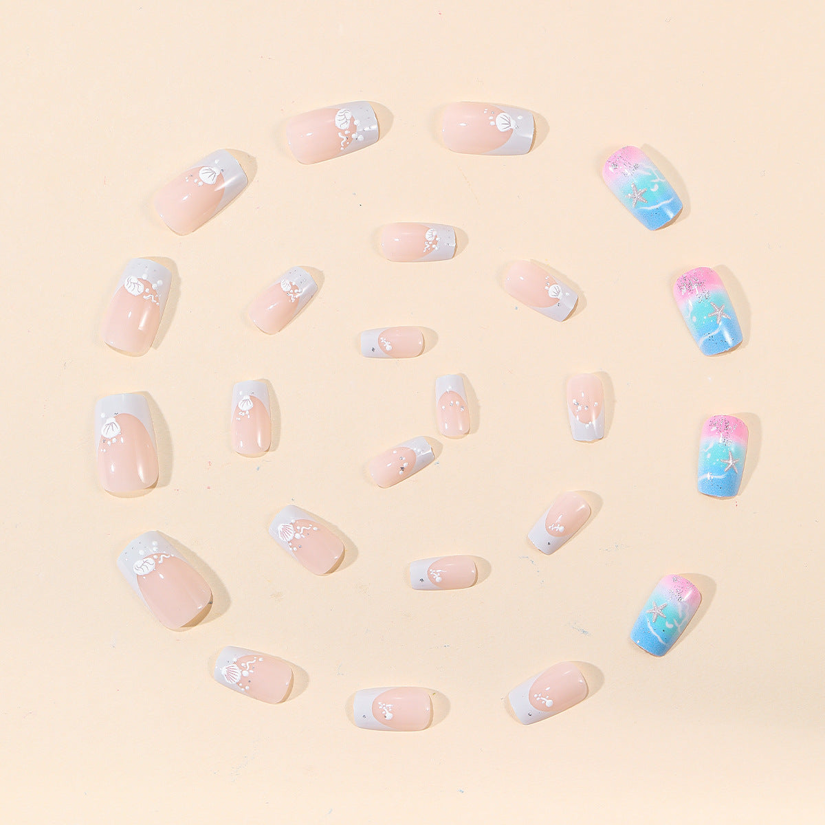 Ozean-inspirierte Gel-Nagelkunst-Erweiterungen Brehn