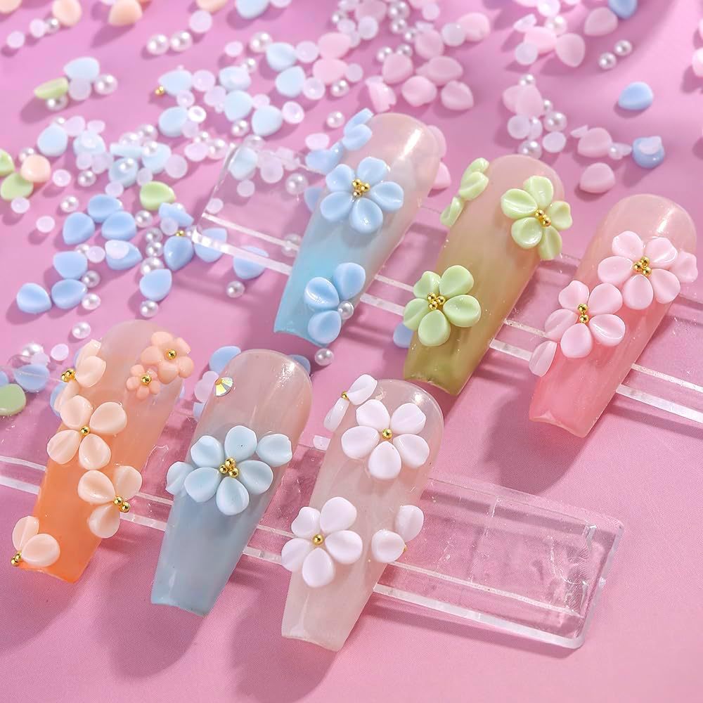 Blumen- und Blüten-Nagelkunst Charms Set