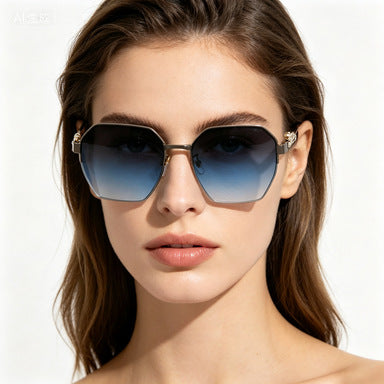 Damen elegante Sonnenbrille im modernen Oktagon-Design Brehn