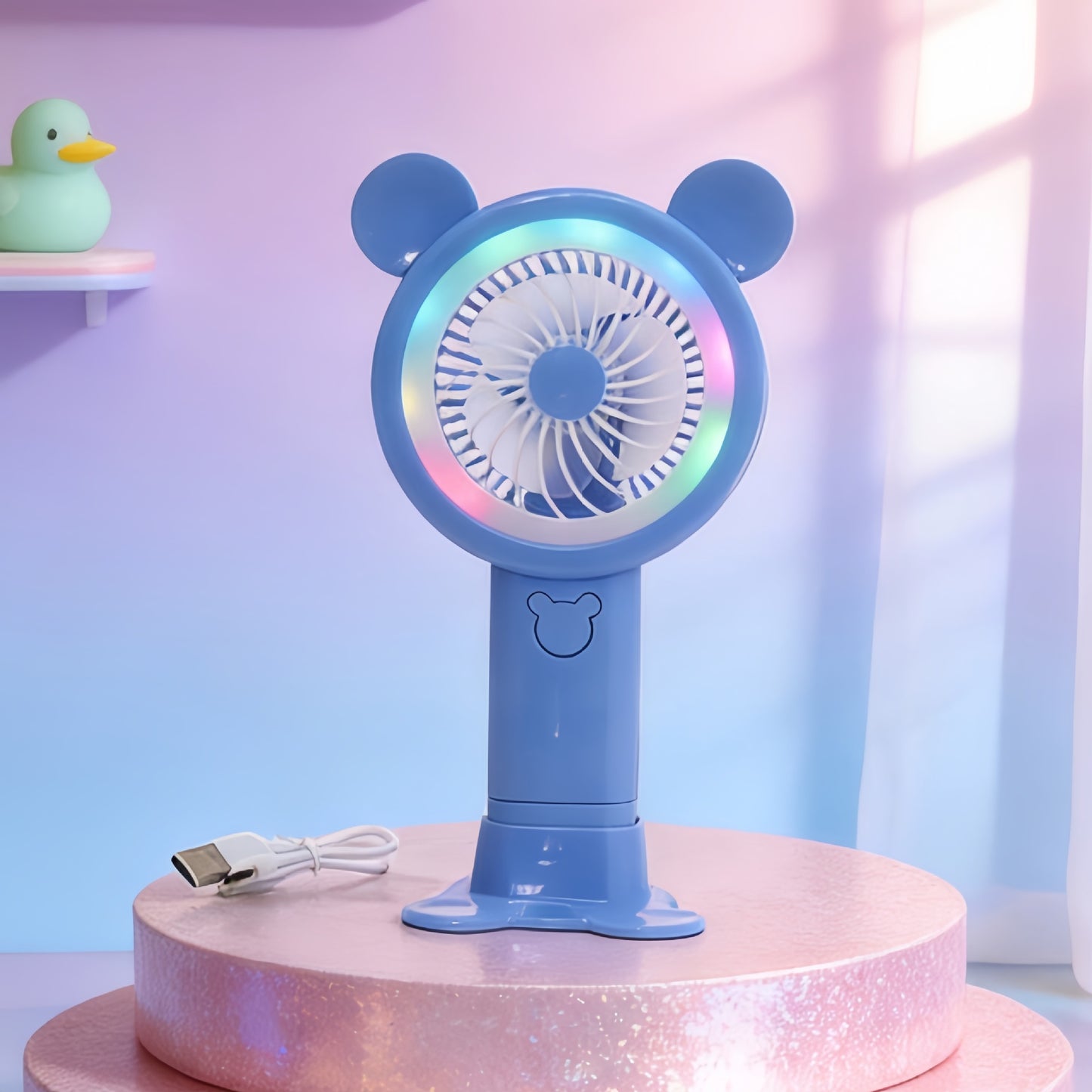 Damen Tragbarer Handventilator im fröhlichen Bärendesign Brehn